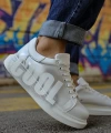 Shoecide Sho254 Bağcıklı Yüksek Taban Özel Tasarım Cbt Pittura Erkek Ayakkabı 434 Beyaz / Gümüs Cool