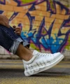 Shoecide Sho254 Bağcıklı Yüksek Taban Özel Tasarım Cbt Pittura Erkek Ayakkabı 434 Beyaz / Gümüs Cool
