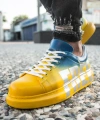 Shoecide Sho254 - Cbt Pittura Erkek Ayakkabı 435 Sarı / Mavı Free