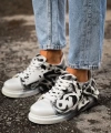 Shoecide Sho254 Bağcıklı Yüksek Taban Özel Tasarım Cbt Pittura Erkek Ayakkabı 533 Sıyah / Beyaz Karartma