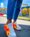 Shoecide Sho254 Bağcıklı Yüksek Taban Özel Tasarım Cbt Pittura Erkek Ayakkabı 535 Neon Turuncu / Sıyah Yağmur