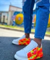 Shoecide Sho254 Bağcıklı Yüksek Taban Özel Tasarım Cbt Pittura Erkek Ayakkabı 535 Neon Turuncu / Sıyah Yağmur
