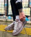 Shoecide Sho254 Bağcıklı Yüksek Taban Özel Tasarım Cbt Pittura Erkek Ayakkabı 548 Kahve / Beyaz Splush