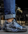 Shoecide Sho254 Bağcıklı Yüksek Taban Özel Tasarım Cst Pittura Erkek Ayakkabı 480  Mavı / Beyaz Grafıtı