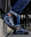 Shoecide Sho254 Bağcıklı Yüksek Taban Özel Tasarım Cst Pittura Erkek Ayakkabı 480  Mavı / Beyaz Grafıtı