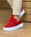 Shoecide Sho2602 - Triko Erkek Ayakkabı Kırmızı