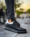 Shoecide Sho299 Lastikli Yüksek Taban Grt Sollıevo Erkek Ayakkabı Sıyah/beyaz