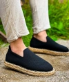 Shoecide Sho305 Jüt Taban Triko Erkek Espadril Ayakkabı Sıyah