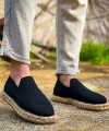 Shoecide Sho305 Jüt Taban Triko Erkek Espadril Ayakkabı Sıyah
