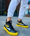 Shoecide Sho973 Bağcıklı Yüksek Taban Özel Tasarım Majesty Srt Erkek Spor Bot Sarı
