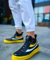Shoecide Sho973 Bağcıklı Yüksek Taban Özel Tasarım Majesty Srt Erkek Spor Bot Sarı