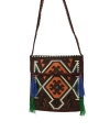 Shoecide Siyah Kilim Motifli Heybe Çanta