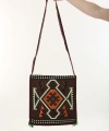Shoecide Siyah Kilim Motifli Heybe Çanta