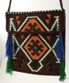 Shoecide Siyah Kilim Motifli Heybe Çanta
