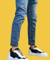 Shoecide Sbo0802 Boa Siyah Renk Beyaz Parçalı Yüksek Taban Erkek Günlük Ayakkabı