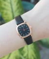 Shoecide Siyah Renk Deri Kordonlu Rose Metal Kasa Kadın Saat