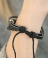 Shoecide Siyah Renkli Sonsuzluk Tasarım Çoklu Deri Bayan Bileklik