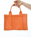 Shoecide Turuncu Deri Mini Tote Çanta
