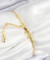 Shoecide Vıp Pirinç Zirkon Taşlı Çiçek Model Gold Renk Kadın Bileklik