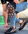 Shoecide Wg01 Kömür Kurukafa Baskılı Erkek Casual Ayakkabı