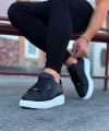 Shoecide Wg01 Siyah Delikli Erkek Yüksek Taban Ayakkabı