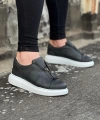 Shoecide Wg010 Gri Cilt Erkek Casual Ayakkabı