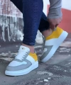 Shoecide Wg011 Beyaz Sarı Erkek Casual Ayakkabı