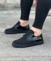 Shoecide Wg016 Kömür Rugan Triko Erkek Casual Ayakkabı