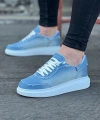 Shoecide Wg018 Buz Mavi Kot Kumaş Erkek Casual Ayakkabı