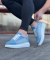 Shoecide Wg018 Buz Mavi Kot Kumaş Erkek Casual Ayakkabı