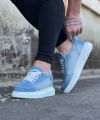 Shoecide Wg018 Buz Mavi Kot Kumaş Erkek Casual Ayakkabı