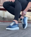 Shoecide Wg018 Koyu Mavi Kot Kumaş Erkek Casual Ayakkabı