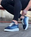 Shoecide Wg018 Koyu Mavi Kot Kumaş Erkek Casual Ayakkabı