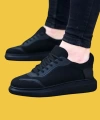 Shoecide Wg019 Bağcıklı Rahat Taban Kömür Triko Erkek Casual Ayakkabı