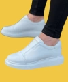 Shoecide Wg023 Bağcıksız Rahat Taban Beyaz Günlük Casual Erkek Ayakkabı