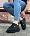 Shoecide Wg026 Kömür Kalın Taban Casual Erkek Ayakkabı