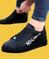 Shoecide Wg027 Bağcıklı Kalın Taban Kömür No Limit Yazılı  Erkek Casual Ayakkabı