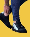 Shoecide Wg027 Bağcıklı Yüksek Taban Kömür Beyaz No Limit Yazılı Erkek Casual Ayakkabı