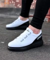 Shoecide Wg029 3 Bant Legend Beyaz Kömür Kalın Taban Casual Erkek Ayakkabı