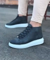 Shoecide Wg032 Gri Bağcıklı Sneakers  Yarım Bilek Bot