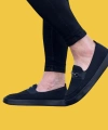Shoecide Wg060 Bağcıksız Slip-on Rahat Taban Kömür Triko Erkek Spor Klasik Ayakkabı