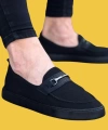 Shoecide Wg060 Bağcıksız Slip-on Rahat Taban Kömür Triko Erkek Spor Klasik Ayakkabı