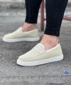 Shoecide Wg061 Bej Triko Babet Erkek Casual Ayakkabı