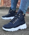 Shoecide Wg07 Lacivert Uzun Bağcıklı Postal Bot
