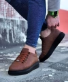 Shoecide Wg08 Taba Kömür Düz Erkek Casual Ayakkabı