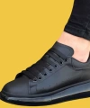 Shoecide Wg095 Bağcıklı Yüksek Taban Kömür Erkek Casual Ayakkabı