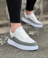 Shoecide Wg162 Beyaz Gri Ortopedik Taban Erkek Casual Ayakkabı