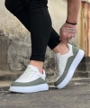 Shoecide Wg162 Beyaz Gri Ortopedik Taban Erkek Casual Ayakkabı