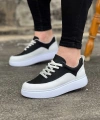 Shoecide Wg162 Beyaz Siyah Ortopedik Taban Erkek Casual Ayakkabı