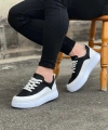 Shoecide Wg162 Beyaz Siyah Ortopedik Taban Erkek Casual Ayakkabı